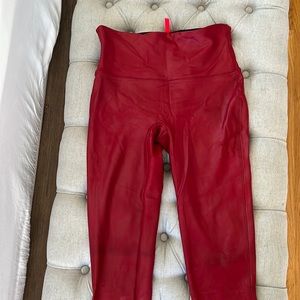 Red faux leather spanx great for the holidays!